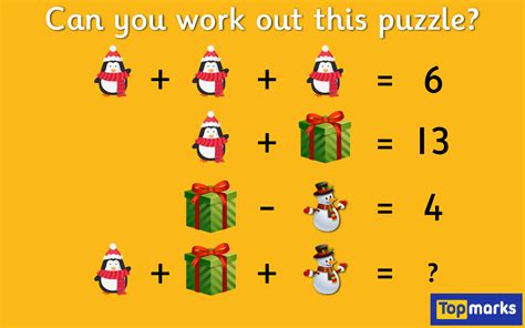 Christmas Algebra Puzzles Topmarks Blog