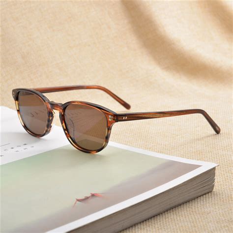 Ov5219 Men Vintage Acetate Polarized Sunglasses Classic Brand Rectangle