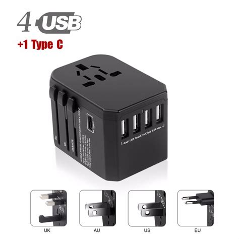 Compre Adaptador De Enchufe De Alimentación Usb Tipo C 5 Puertos Usb 4