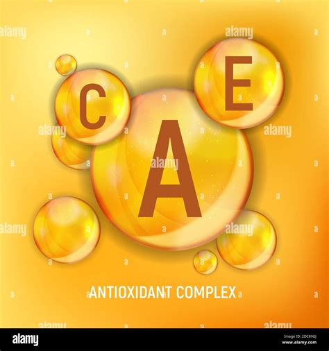 Vitamin A, C, E Icon. Antioxidant Complex. Illustration Stock Photo - Alamy