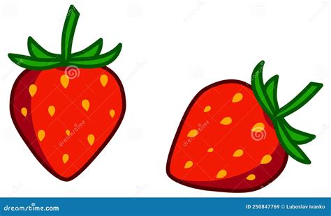 Simple Strawberry Icon Vector Drawing Stock Vector Illustration Of