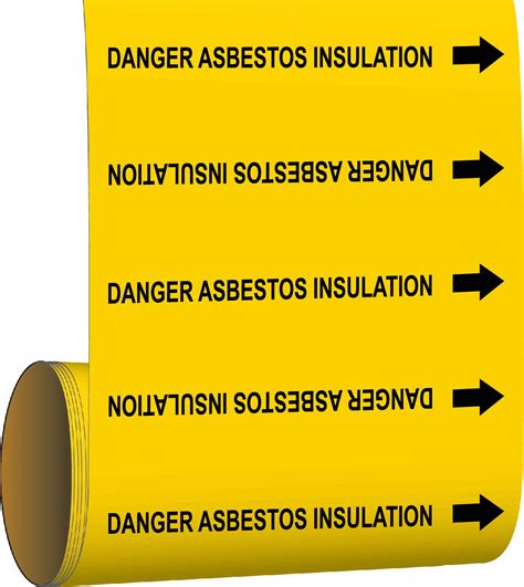 Danger Asbestos Insulation Yellow Pipe Marker Kcc Grainger