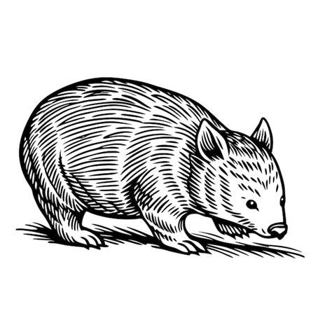 Premium Vector Wombat Sniffing Svg