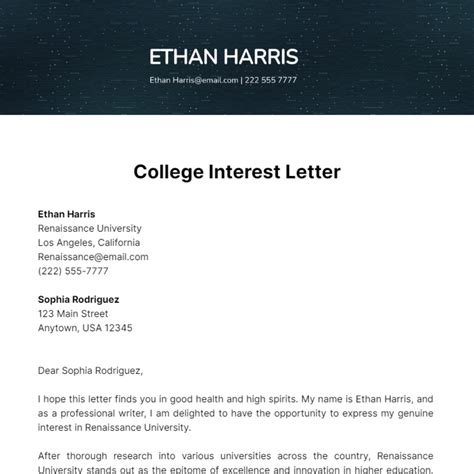 FREE College Letter Templates & Examples - Edit Online & Download ...