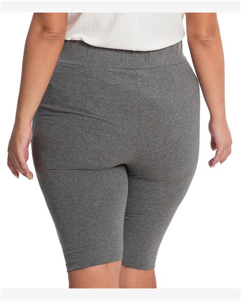 Riachuelo Bermuda Ciclista Feminina Plus Size Secret Glam Cinza