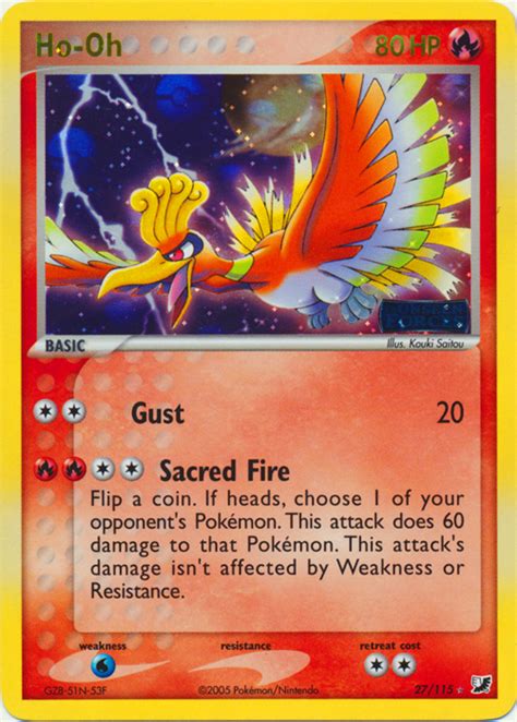 Pok Mon Ex Unseen Forces Card Ho Oh Parallel Reverse Holo Arcade