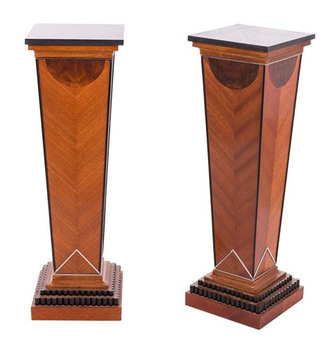 Art Deco Marble Pedestals With Metal Banding Pedestals Furniture