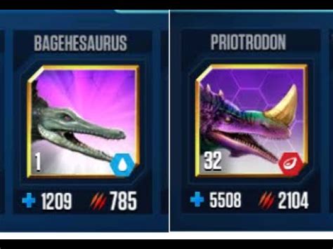 Bagehesaurus Battle Priotrodon Ii Jurassic World The Game Ii Dinosaurs