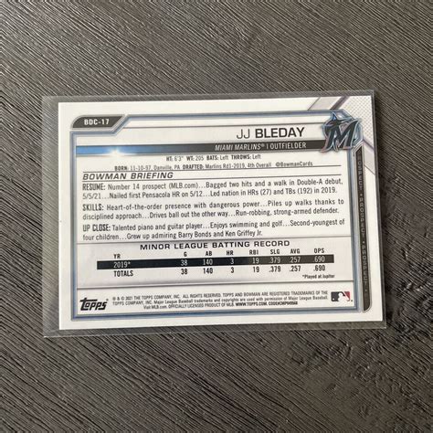 Bowman Chrome Bdc Jj Bleday Ray Wave Refractor Black White