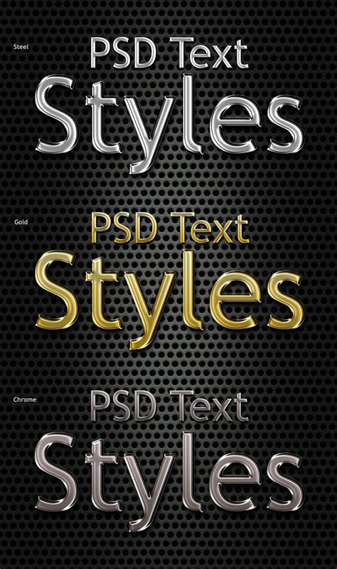 Photoshop Metal Text Styles - Graphicsfuel