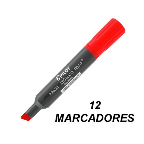 Marcador Permanente P Vermelho Unidades Pincel At Mico Pilot No