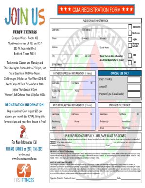 Fillable Online Cma Registration Form Fax Email Print Pdffiller