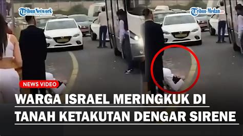 Warga Israel Meringkuk Di Tanah Ketakutan Dengar Sirene Serangan Udara