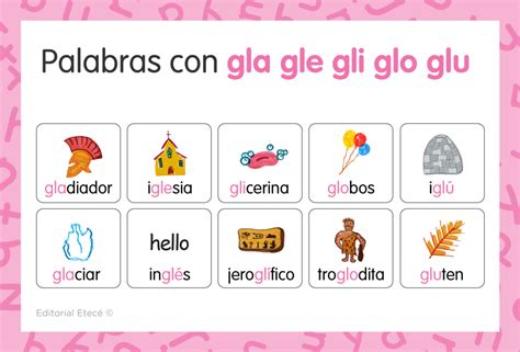 Palabras Con Gla Gle Gli Glo Glu Ejemplos Y Oraciones