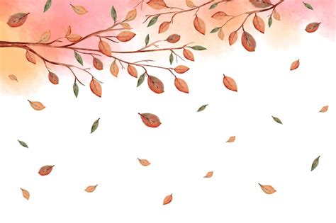 Premium Vector | Watercolor leaves falling