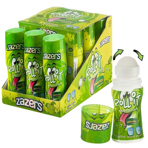 Slime Sour Rolling Licker Candy Sabor Manzana Verde Paquete De 12 Botellas Roll It