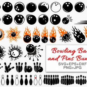 Bowling Ball And Pins Svg Bundle Ball And Pins Bowling Clipart Cricut