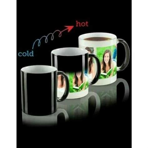 Ceramic Black Photo Printed Magic Sublimation Mug For Gifting Size