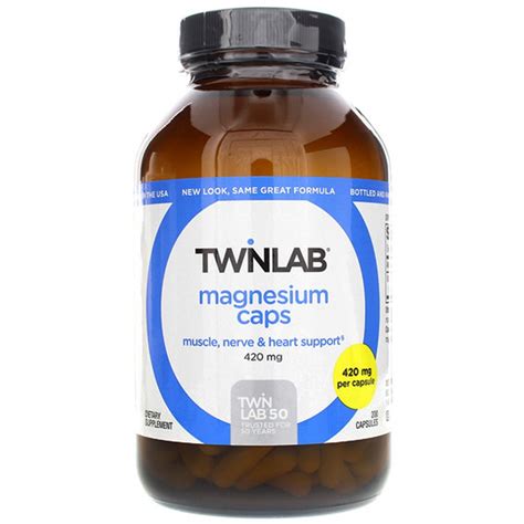 Twinlab Magnesium Caps -- 420 mg - 200 Capsules - Vitacost