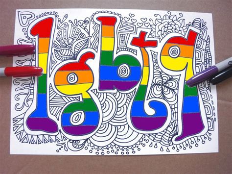 Coloriage lgbtq à imprimer gay lesbienne lgbt Etsy France Fai da te
