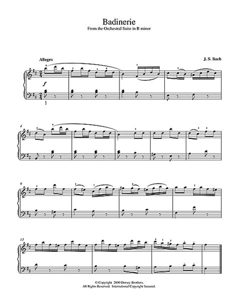 Badinerie From Orchestral Suite No 2 In B Minor Sheet Music By J S