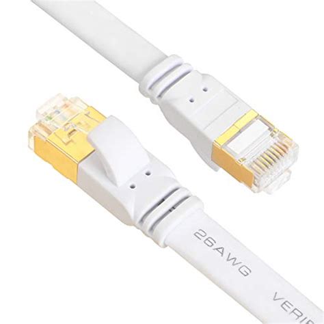 Cat Flat Ethernet Cable Ft Hisetec Shielded Heavy Duty Awg