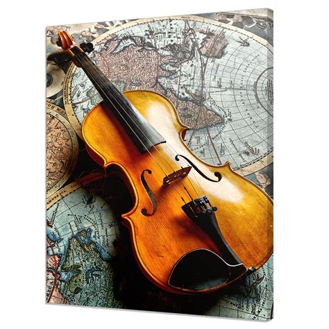 Classic Stradivarius Violin on the Old Worldmap Music Instrument Modern ...