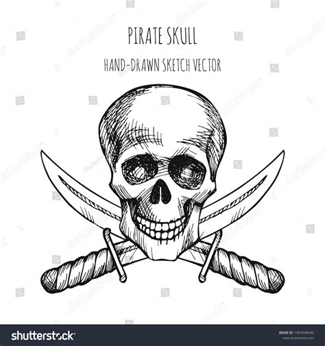 Human Skull Pirate Symbol Jolly Roger เวกเตอร์สต็อก ปลอดค่าลิขสิทธิ์