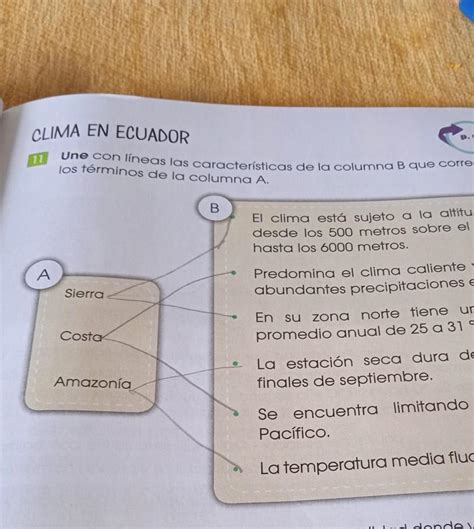 Une Con Lineas Las Caracter Sticas De La Columna B Que Correspondan