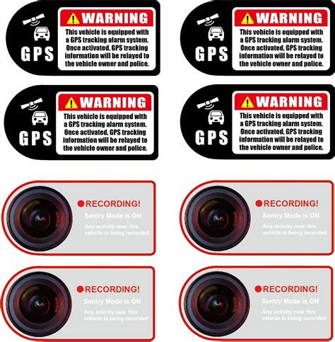 4pcs Warning Gps Tracking Stickers And 4pcs Camera