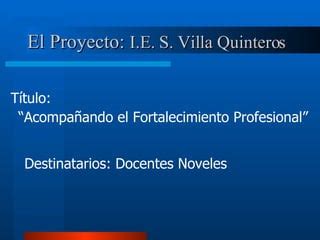 Proyecto Docentes Noveles Ppt