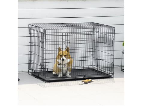 Cage Caisse De Transport Pliante Pour Chien En M Tal Noir X X Cm