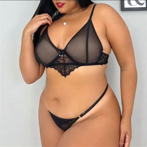 Conjunto Juju Plus Size Lingerie Renda Shopee Brasil