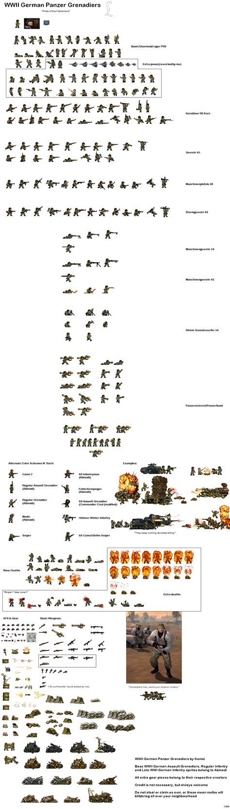 Sprite Sheet Wwii German Panzer Grenadiers By Kenisi On Deviantart