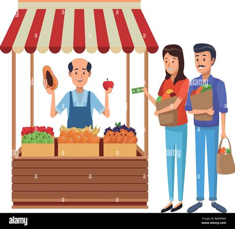 grocery man cartoon Stock Vector Image & Art - Alamy