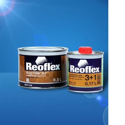грунт 3+1 белый акриловый с отвердителем REOFLEX (0,5л+0,17л), купить в ...