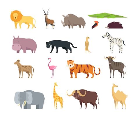 Premium Vector | Cartoon african savannah animals.