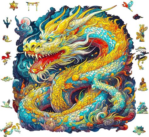 Amazon Woodbests Wooden Jigsaw Puzzle For Adults Dragon S