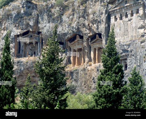 Lycian Rock Tombs Dalyan Stock Photo Alamy