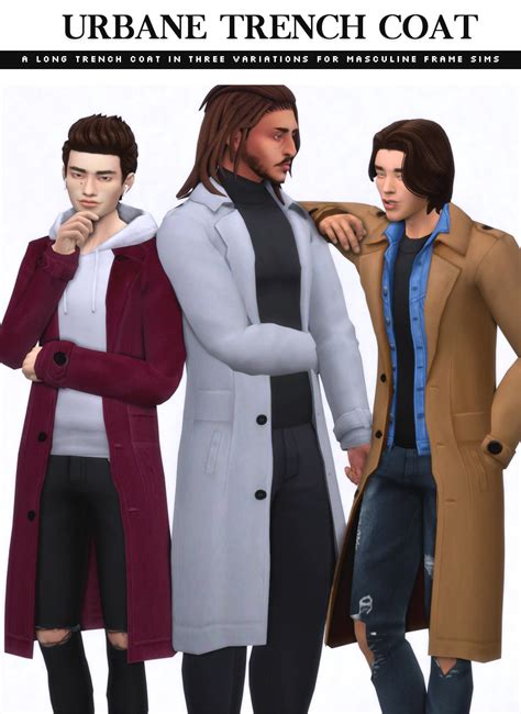 Sims 4 Urbane Trench Coat Set Micat Game