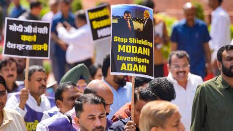 Gautam Adani Opposition Leaders Stage Protest March In Parliament