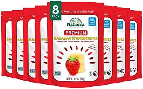 Amazon Natierra Premium Freeze Dried Bananas And Strawberries 1 2