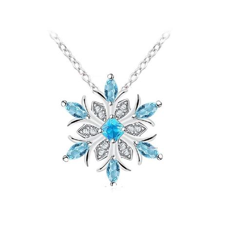 Crystal Snowflake Necklace Crystal Necklace Pendant Necklace Silver