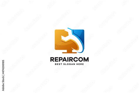 Computer Repair Logo Stock Vector | Adobe Stock