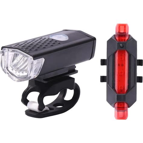 Kit Farol Dianteiro Lanterna Traseira Para Bike Bicicleta Ilumina O