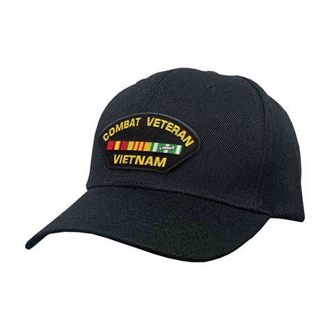 Vietnam Veteran Hat With Purple Heart Combat Wounded Text