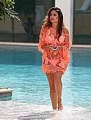 Nadia Forde In White And Pink Bikini Poolside