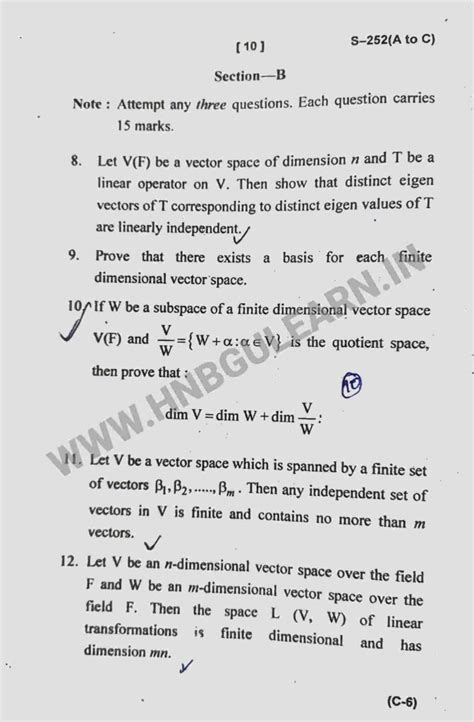 Ba Mathematics Semester Hnbgu Learn