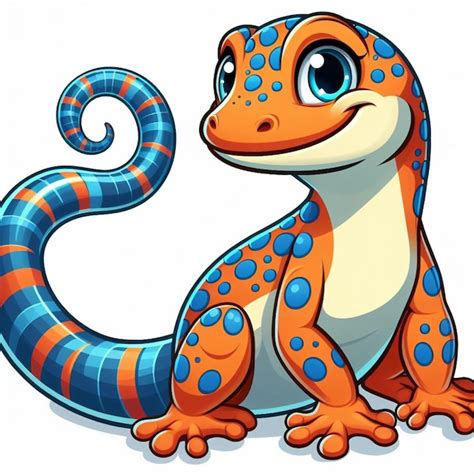 Premium Vector Beautiful Cute Gecko Vector Cartoon Illustration