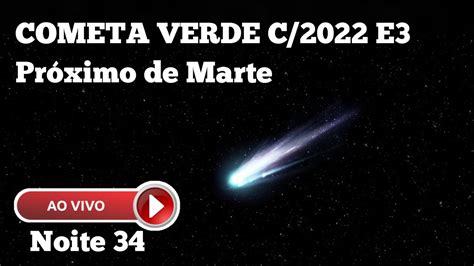 Ao Vivo Cometa Verde Perto De Marte Estrelas E Satélites Noite 34